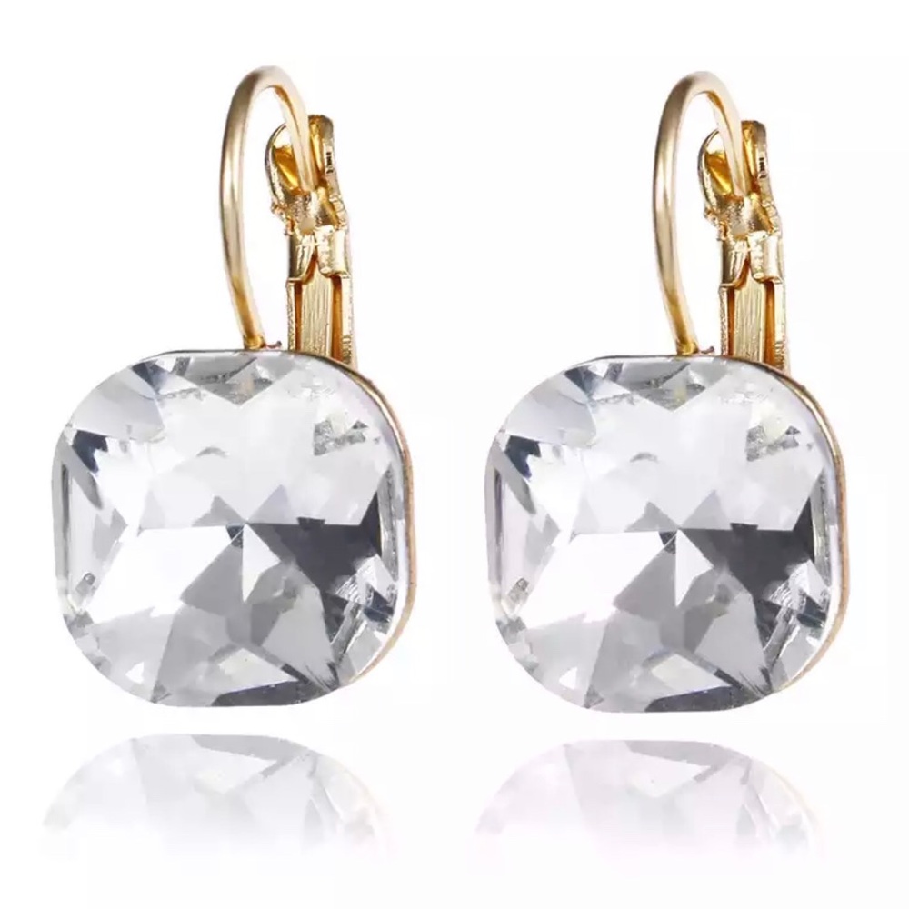 white crystal earrings